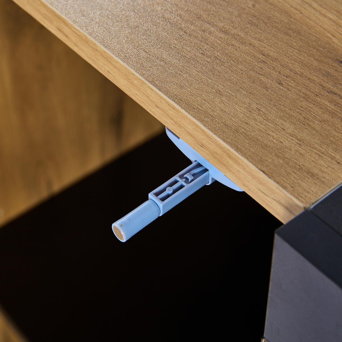 SIDEBOARD 140/40/80 cm in Braun und Schwarz mit LED und 3 Schubladen - Schwarz/Braun, Glas/Holzwerkstoff (140/80/40cm) - CHICFURN