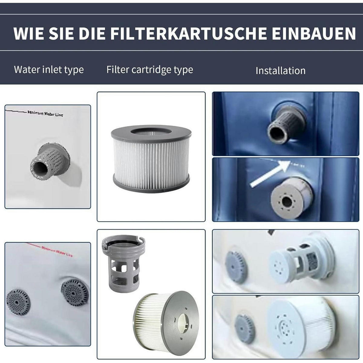 FILTERKARTUSCHE 4er Set für MSpa Whirlpools - Grün, Kunststoff (67/67/67cm)