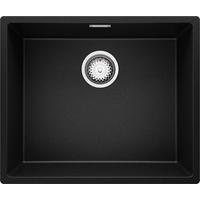 UNTERBAUSPÜLE GRANIT London, 2-er set Schwarz Metallic 56/47 cm 1 Becken + Ablauf-Set ab 60er Unterschrank - Chromfarben/Schwarz Hochglanz, Kunststoff (56/20/47cm) - Primagran