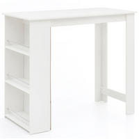 KÜCHENTRESEN GANDER Edelstahl 3 Fächer Ablage, Weiß 120x60x107 cm - Weiß, Holz/Metall (120/107/60cm) - KADIMA DESIGN
