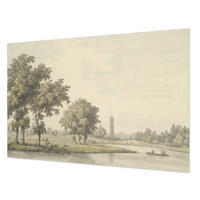 FOTOTAPETE 104x70 cm - Ein ruhiger Park - Grau, Textil (104/70cm) - Wallfluent