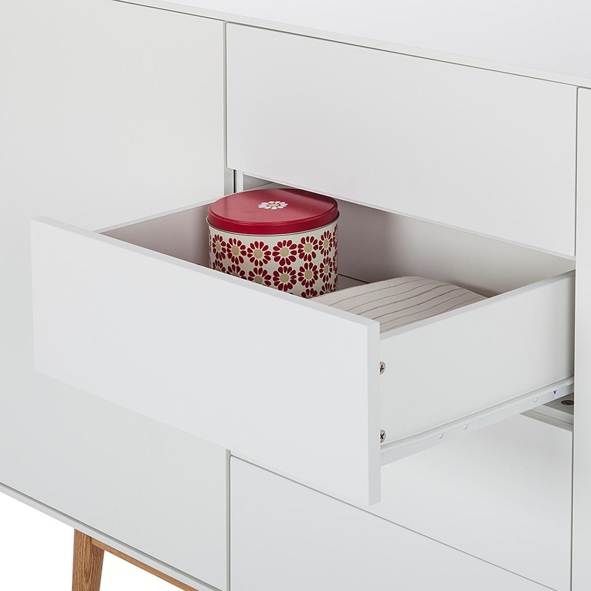 SIDEBOARD - Breite 160 cm - Eichefarben/Weiß, Eichenholz/Holz (160/90/40cm) - home24
