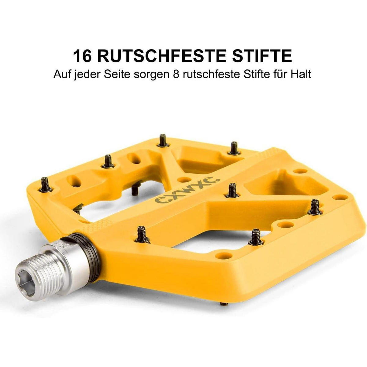 FAHRRADPEDALE Nylonfaser Gelb mit 3 abgedichteten Lagern - Gelb, Kunststoff (12/1.5/12cm)