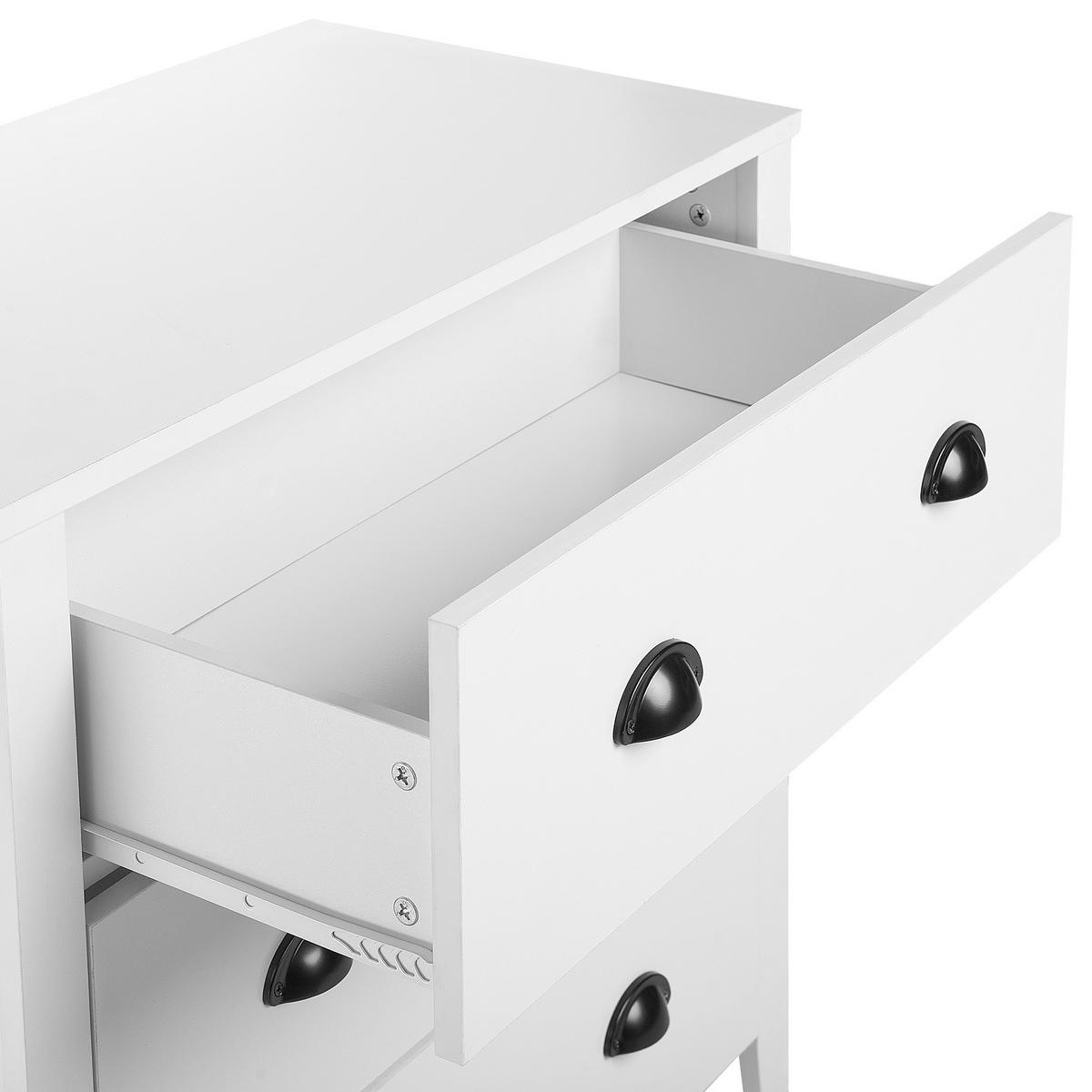 KOMMODE 3 Schubladen weiß Donovan - Schwarz/Weiß, Holzwerkstoff (80/75/40cm) - Beliani