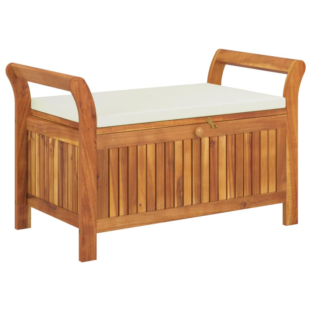 furnicato Garten-Truhenbank Braun, Creme 50x60x91 cm