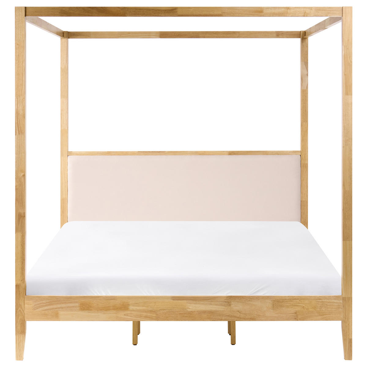 HIMMELBETT Holz 180/200 cm Hellbraun Haillicourt - Hellbraun/Beige, Holz (180/200cm) - Beliani