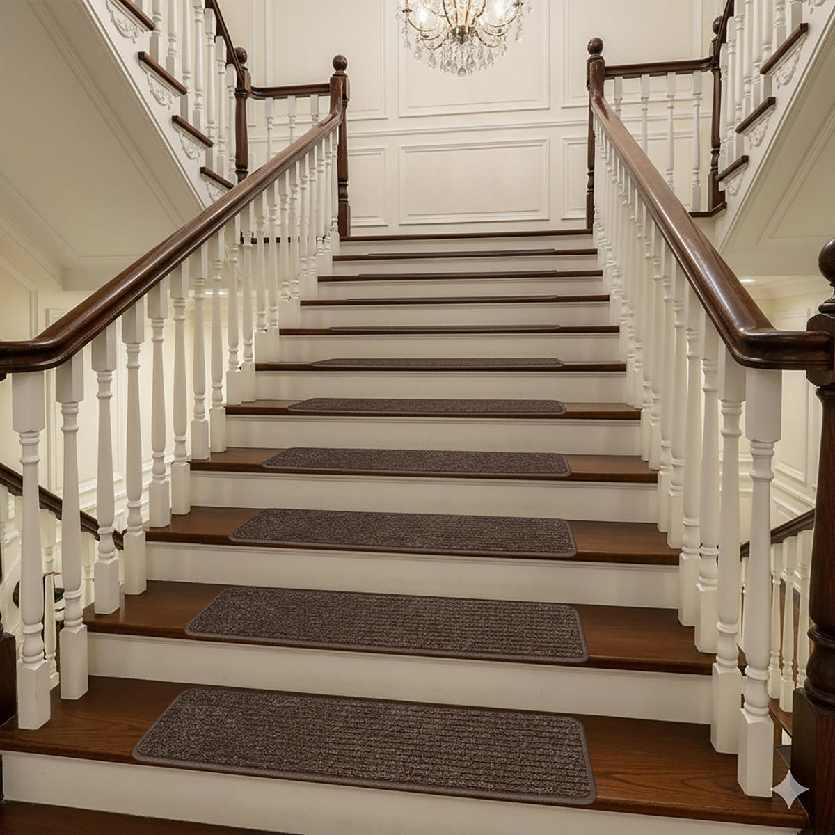 16XSTUFENMATTEN - Braun, Kunststoff/Textil (20/75/0.75cm) - Relaxdays