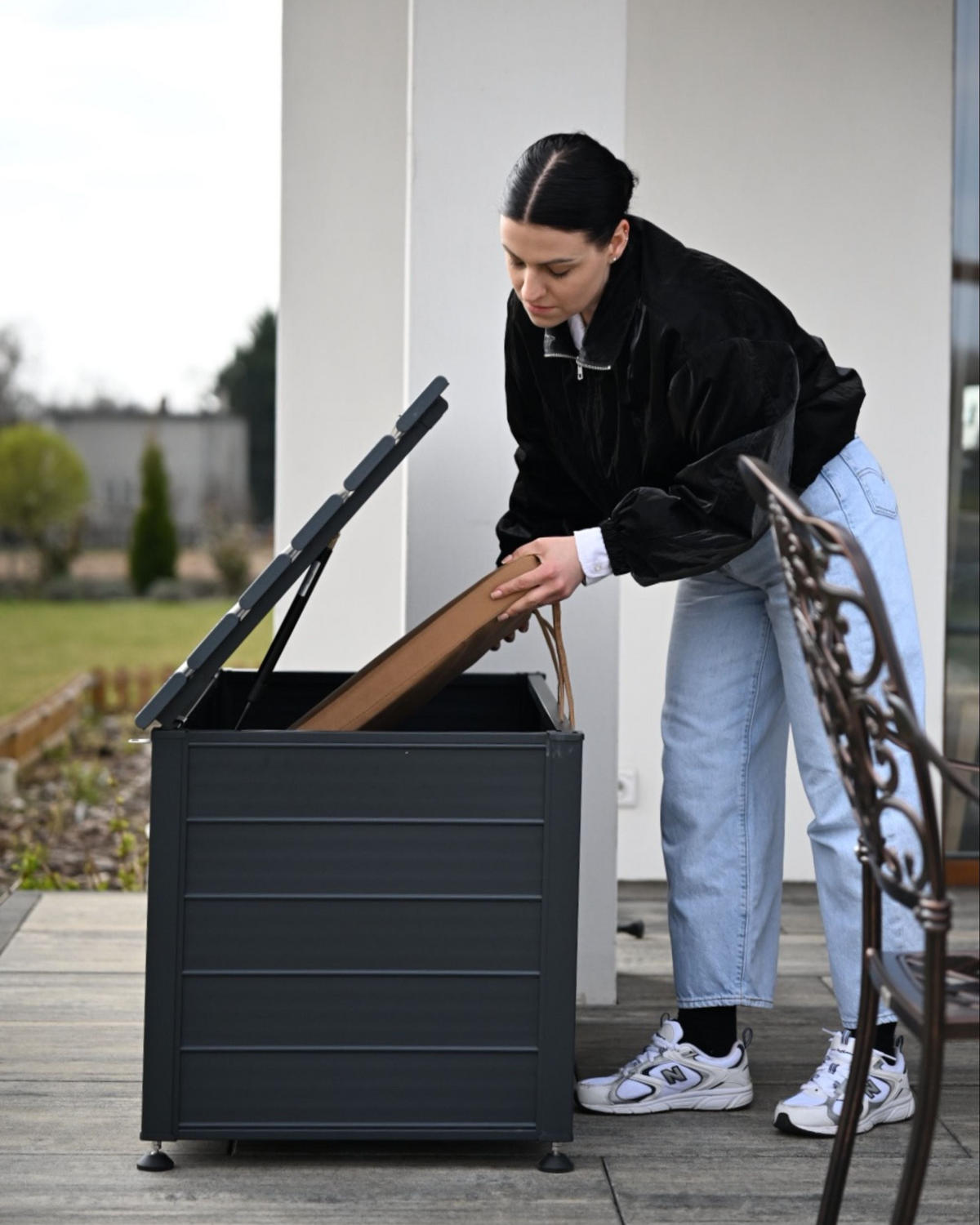 ÚLOŽNÝ BOX Šedý Campalto - šedá, kov (123/60/60cm) - Beliani