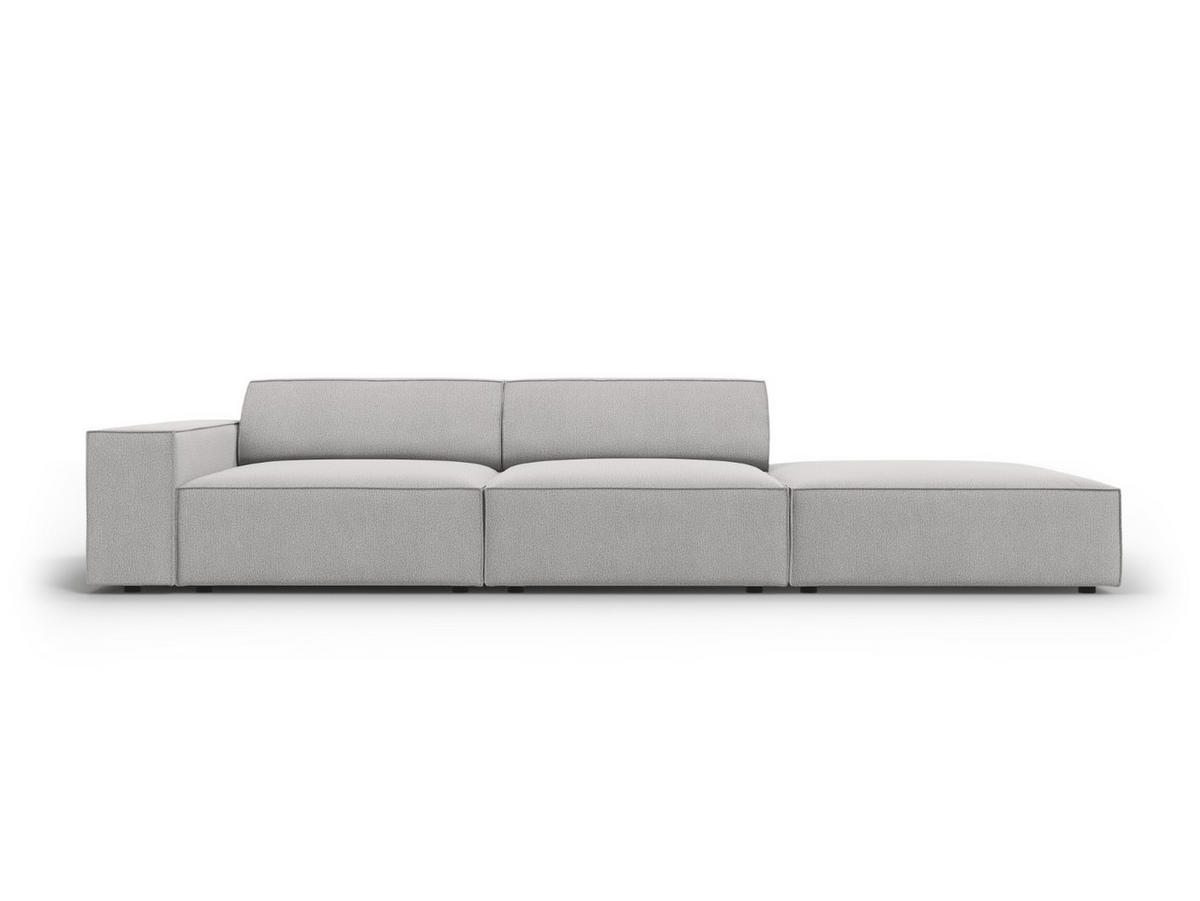 SOFA Jodie aus strukturiertem Stoff hellgrau 3 Sitzplätze - Hellgrau, Textil (102/70/262cm) - Micadoni