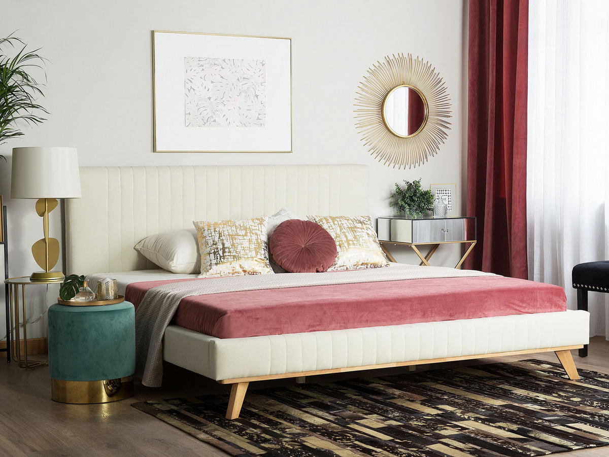 POLSTERBETT mit Lattenrost 180x200 cm Beige Talence - Beige, Textil (180/200cm) - Beliani