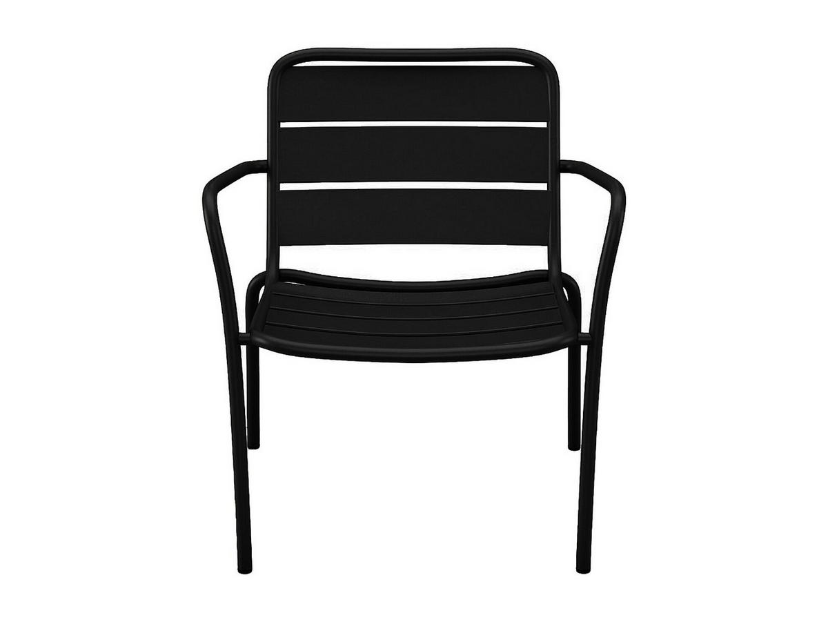 GARTENSESSEL niedrig & stapelbar - Metall - Schwarz - MIRMANDE von MYLIA - Schwarz, Metall (67.5/71.5/60cm) - Vente-Unique