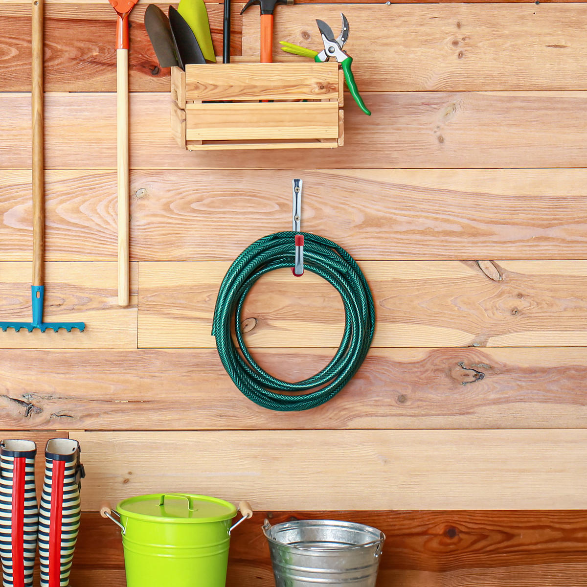 6XWANDHAKEN - Silberfarben, Textil/Metall (2.5/22/15.5cm) - Relaxdays