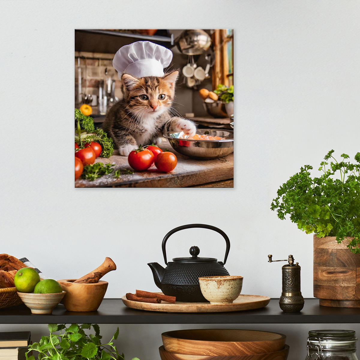 GLASBILD 30x30 cm Küche lustig - Braun, Glas (30/30cm) - artissimo