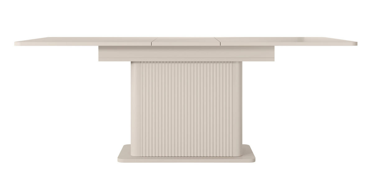 AUSZIEHBARER Tisch 160-200 cm Brando, geriffelter Basis, Beige - Beige, Holz (90/160/75cm) - Emporius