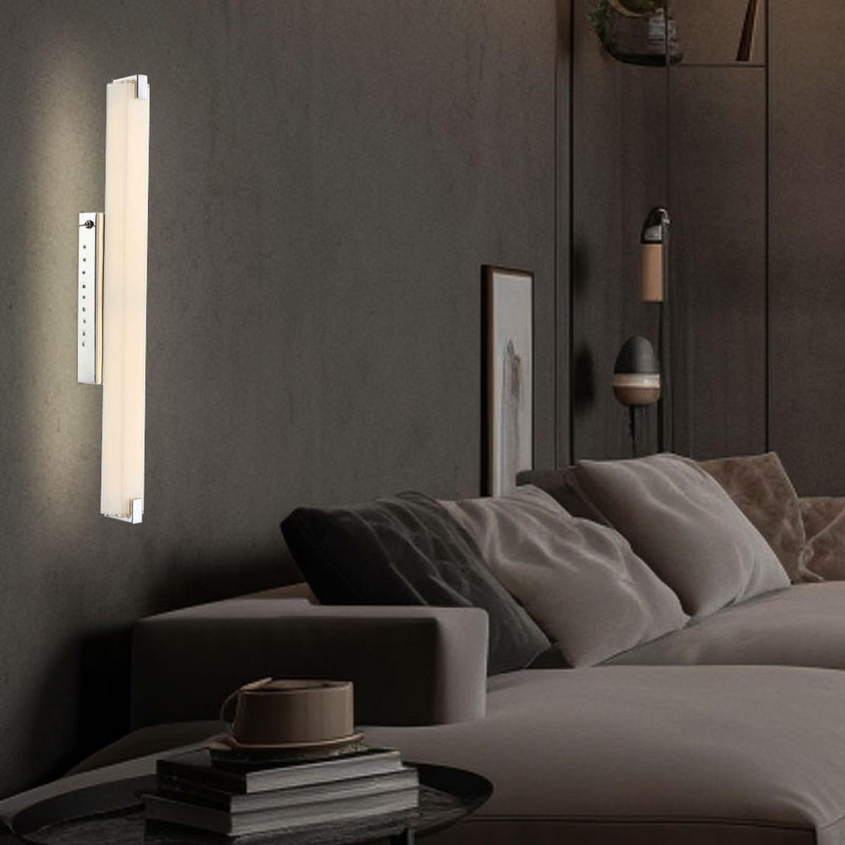 LED WANDLEUCHTE IGINO Silber Chrom - Silberfarben, Glas (6/58.5/9.4cm) - Globo Lighting