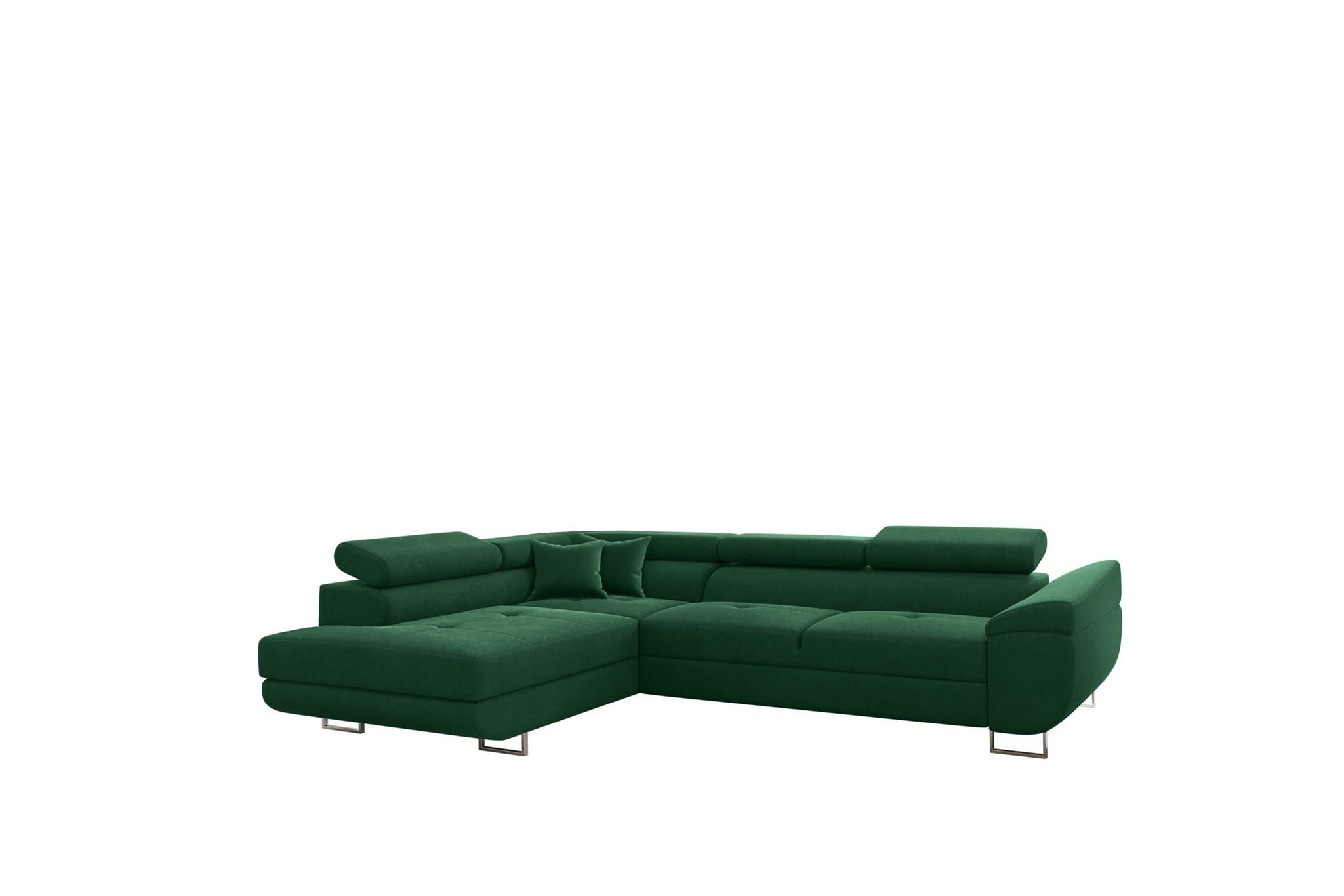 ECKSOFA Carmelo In Nova - Grün, Holzwerkstoff/Textil (275/202cm) - Fun Möbel