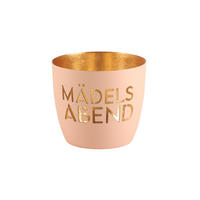 TEELICHTHALTER Madras Mädelsabend M, Eisen, Pastellorange / Gold, H 8.5 cm - Orange, Metall (8cm) - Gift Company