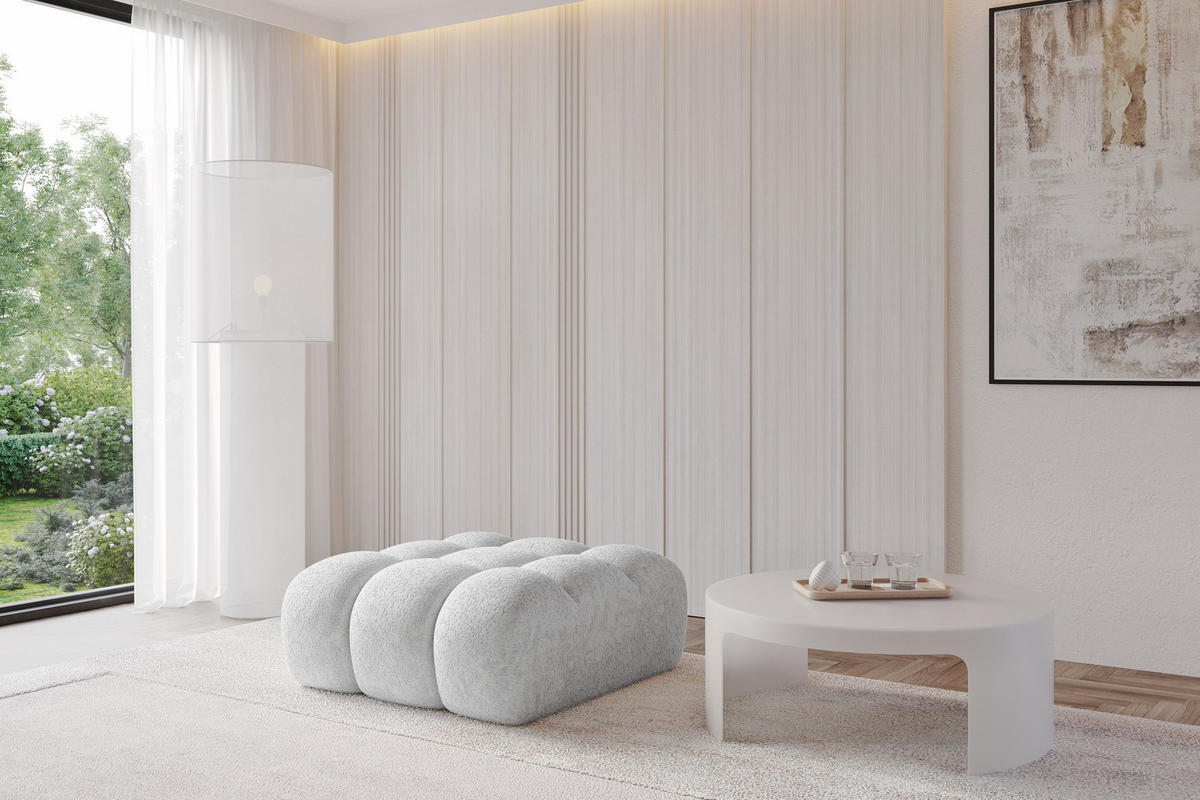 TABURET OLEA-PUF 91x87x44 cm Šedá Žinylka - šedá/černá, kompozitní dřevo/textil (91/44/87cm) - ALTDECOR