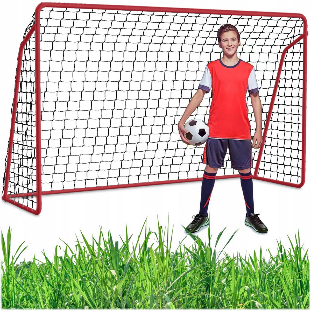 FUSSBALLTOR Rot - Rot, Metall (240/90cm) - KRUMAD