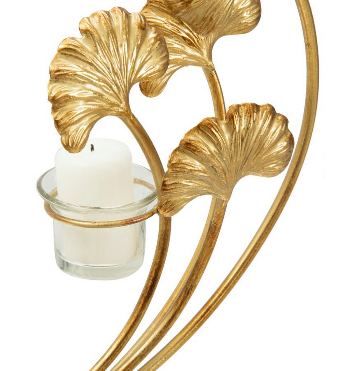 KERZENHALTER Glam Iris, goldfarben und schwarz, Eisen und Glas, 50 x 12 x 55 cm - Goldfarben/Schwarz, Glas/Metall (50/55/12cm) - Mauro Ferretti