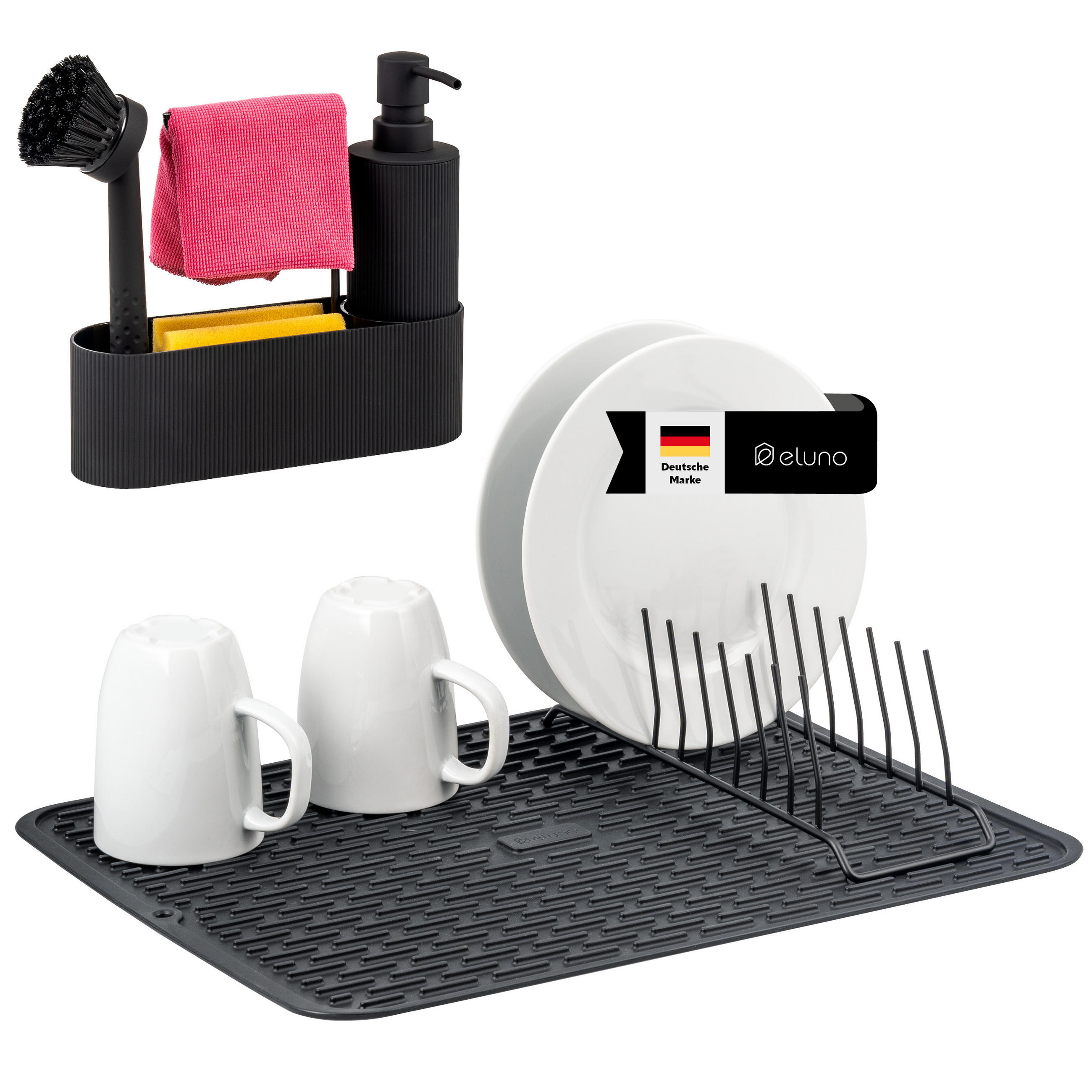 eluno Spül-Set Schwarz 43x1x33.5 cm