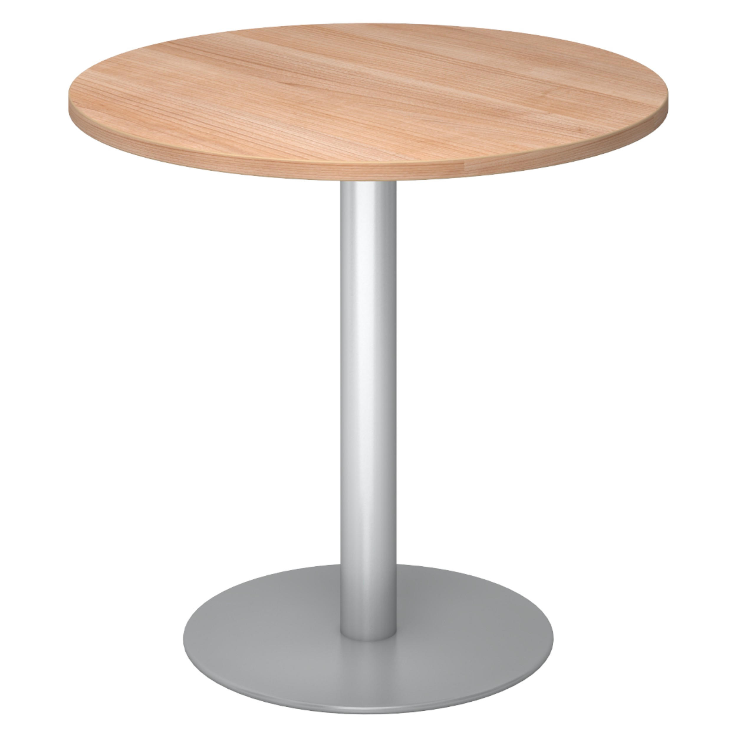 PAUSENTISCH klein STF 80/80/74,5 cm in Nussbaumfarben/Silberfarben - Silberfarben/Nussbaumfarben, Holzwerkstoff (80/80/74.5cm) - bümö