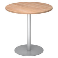 PAUSENTISCH klein STF 80/80/74,5 cm in Nussbaumfarben/Silberfarben - Silberfarben/Nussbaumfarben, Holzwerkstoff (80/80/74.5cm) - bümö