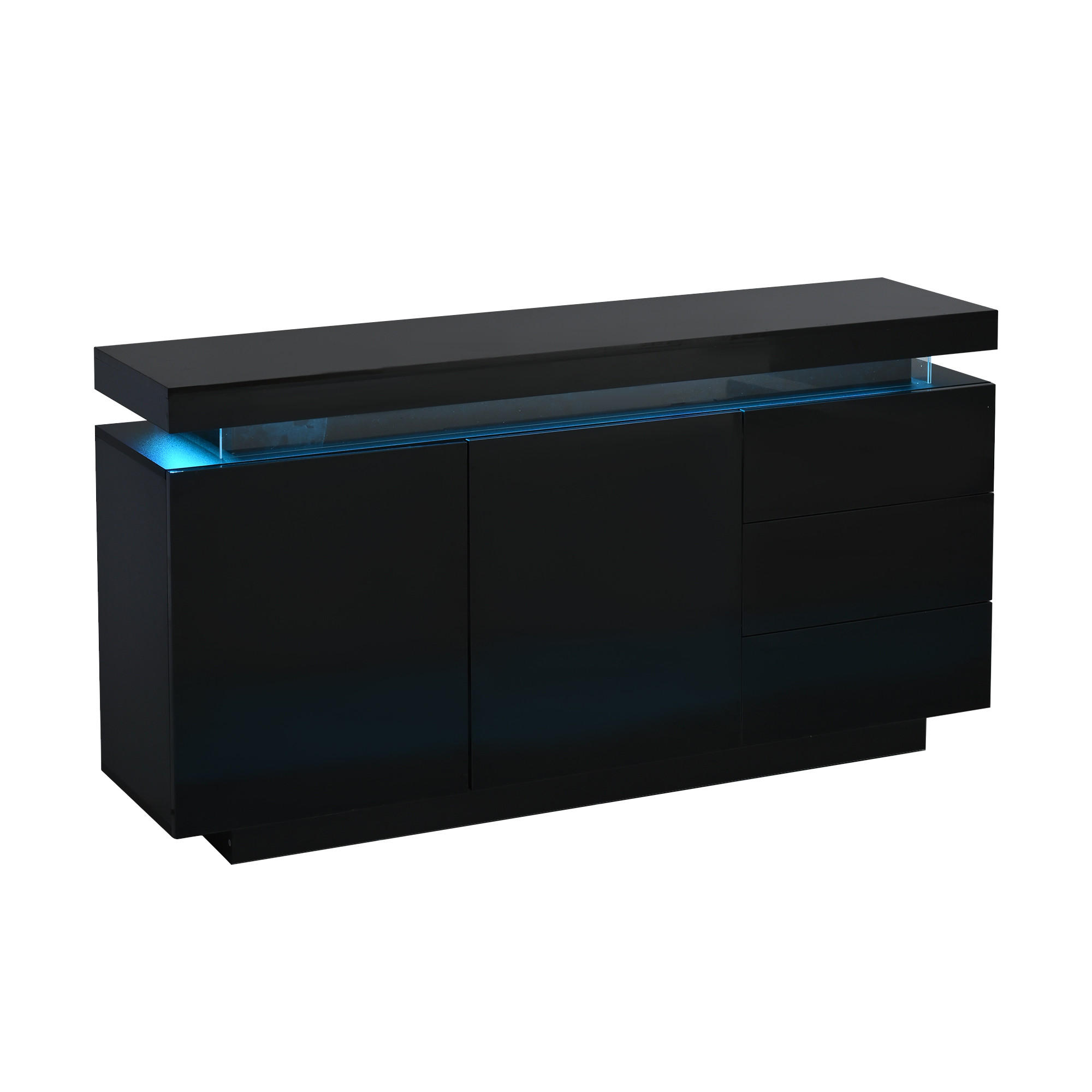 ComfortXL Sideboard Schwarz 140x72x38 cm