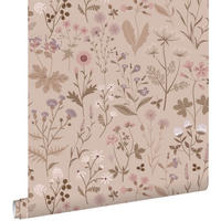 TAPETE Feldblumen 53 cm x 10.05 m - Pink, Papier (53/1000cm) - ESTAhome