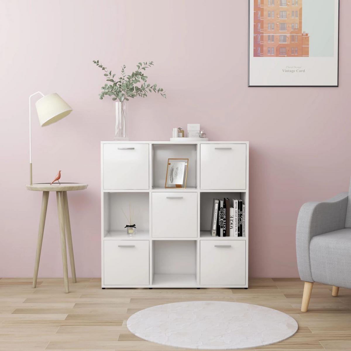BÜCHERREGAL Weiß 90x30x90 cm Holzwerkstoff - Weiß, Holzwerkstoff (90/90/30cm) - furnicato