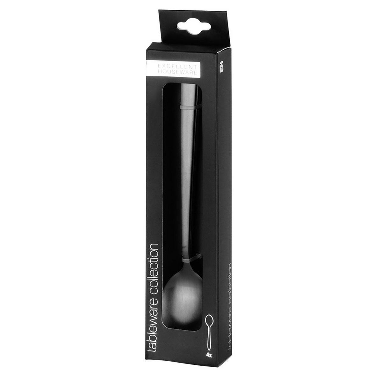 COCKTAILLÖFFEL Stahl 4 Stück. Schwarz - Schwarz, Metall - Excellent Houseware