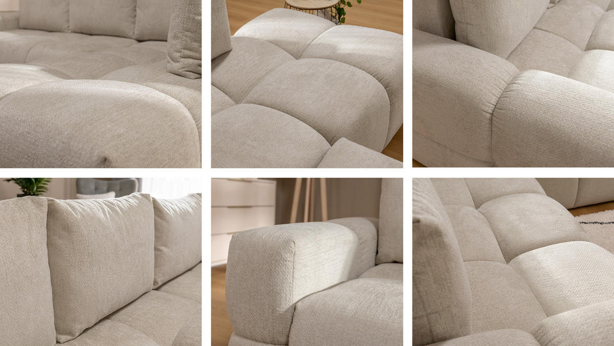 ECKSOFA Taremi - Beige/Schwarz, Holz/Kunststoff (267/185cm) - MIRJAN24