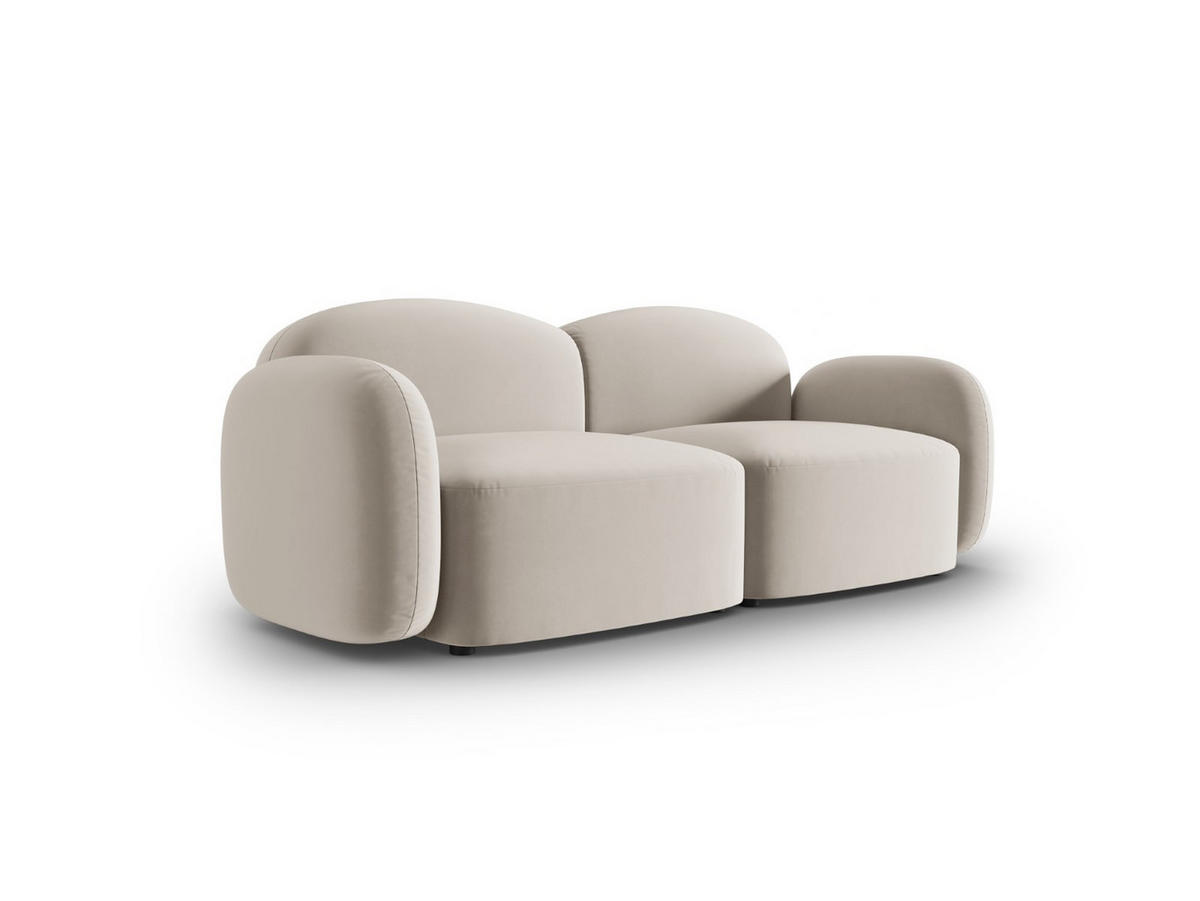 SOFA Blair aus Samt leichtes beige 2 Sitzplätze - Creme, Textil (87/80/194cm) - Micadoni