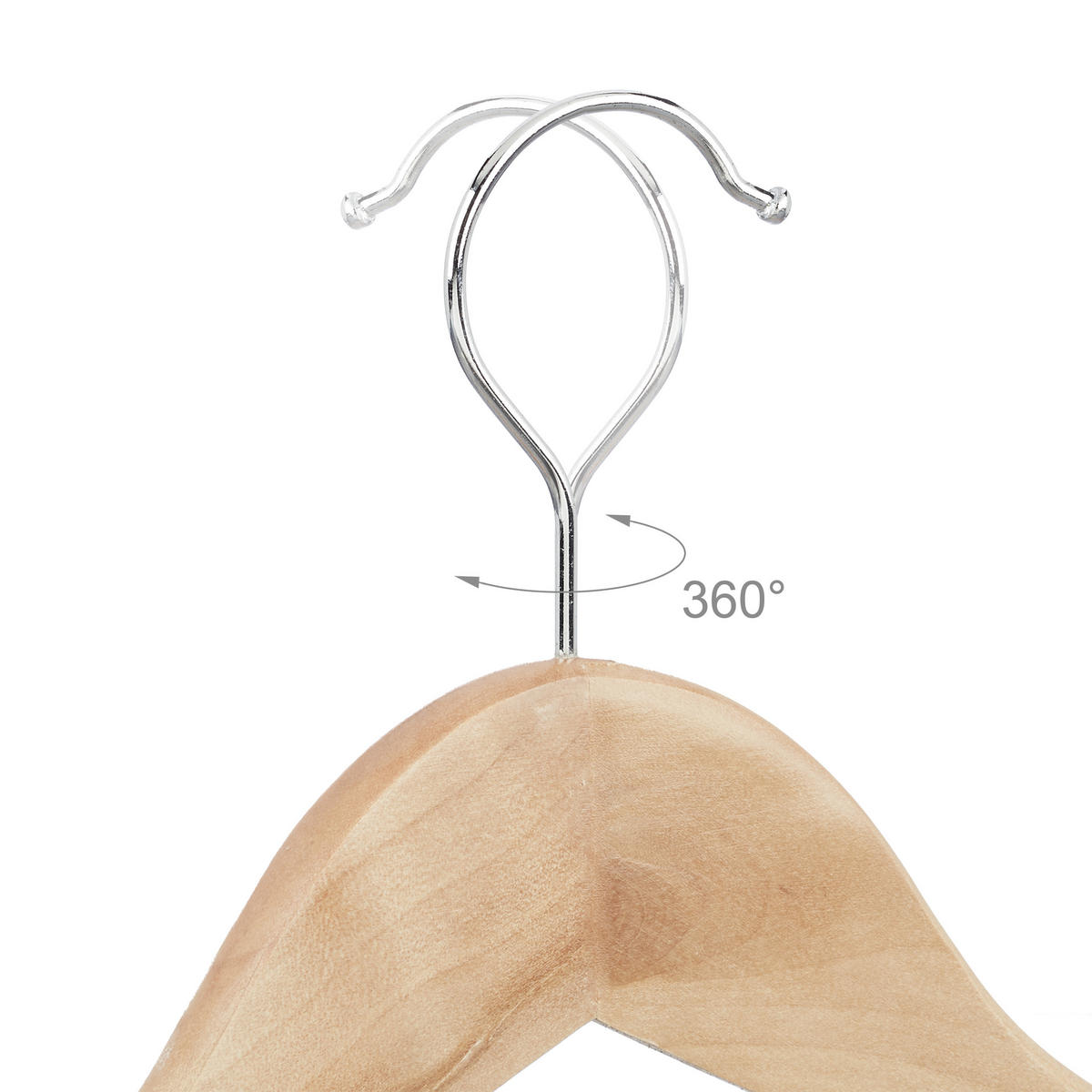 SÚPRAVA vešiakov - svetlohnedá, kov/drevo (44.5/22.5/1.3cm) - Relaxdays