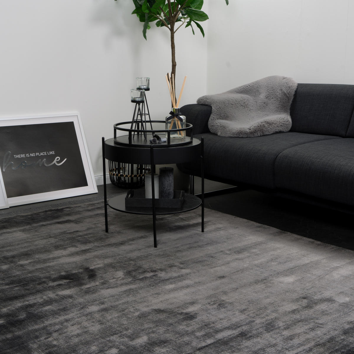 TEPPICH VISKOSE HANDGEWEBT BAMBOO 200/290 Anthrazit - Anthrazit, Naturmaterialien (200/290cm) - Consilio Concept