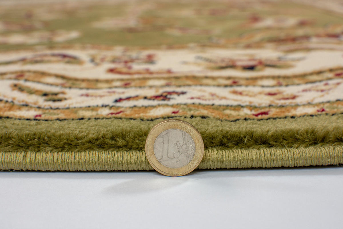 TEPPICH Traditionell-Floral-Design GLAZERT, Grün 133x133 cm - Grün, Textil (133/133cm) - KADIMA DESIGN