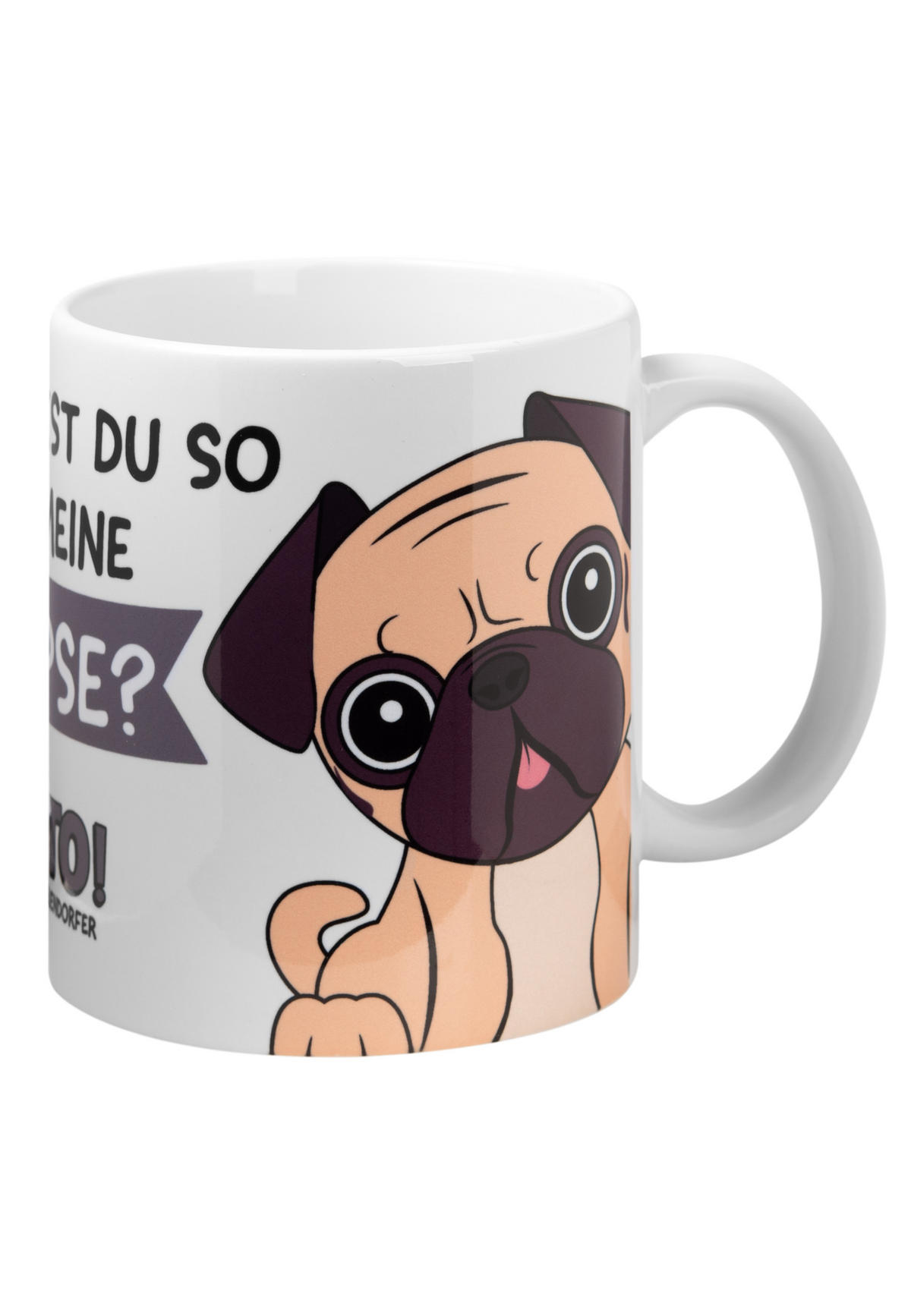 KAFFEEBECHER Bastian Bielendorfer Mops Otto! Was guckst du so auf meine Möpse? Weiß 320 ml - Weiß, Keramik (0.32L) - United Labels