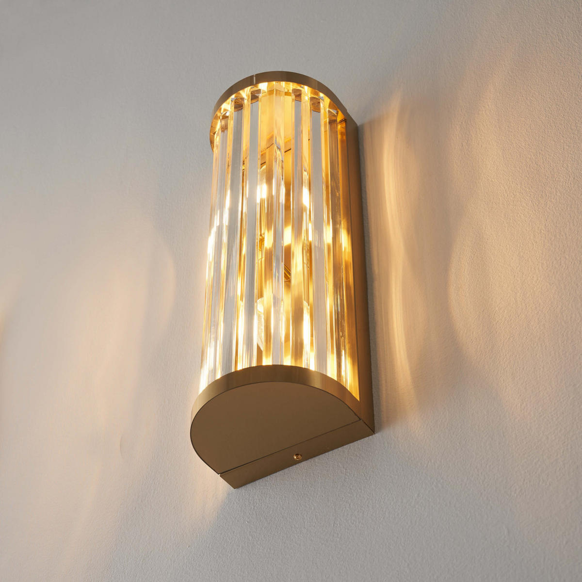 WANDLEUCHTE Andria, Transparent und goldfarben, 45cm - Transparent, Glas (16/45/12cm) - KOSILUM