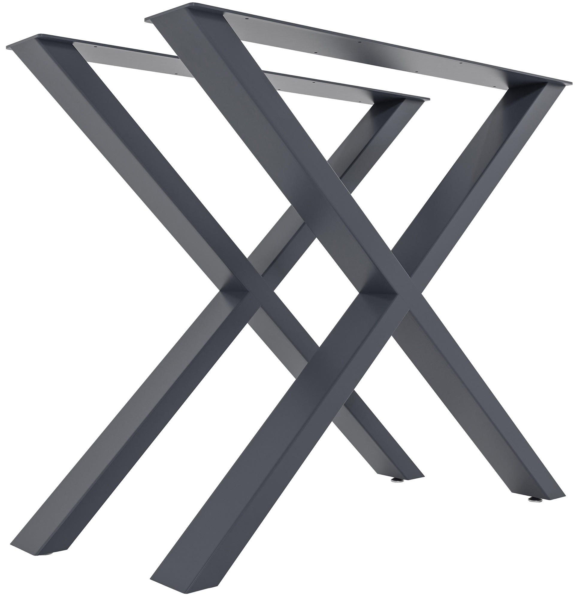 TISCHBEIN 2er Set Metall grau - Grau, Metall (8/72/70cm) - CLP