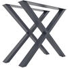 TISCHBEIN 2er Set Metall grau - Grau, Metall (8/72/70cm) - CLP