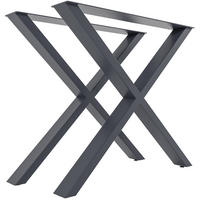 TISCHBEIN 2er Set Metall grau - Grau, Metall (8/72/70cm) - CLP