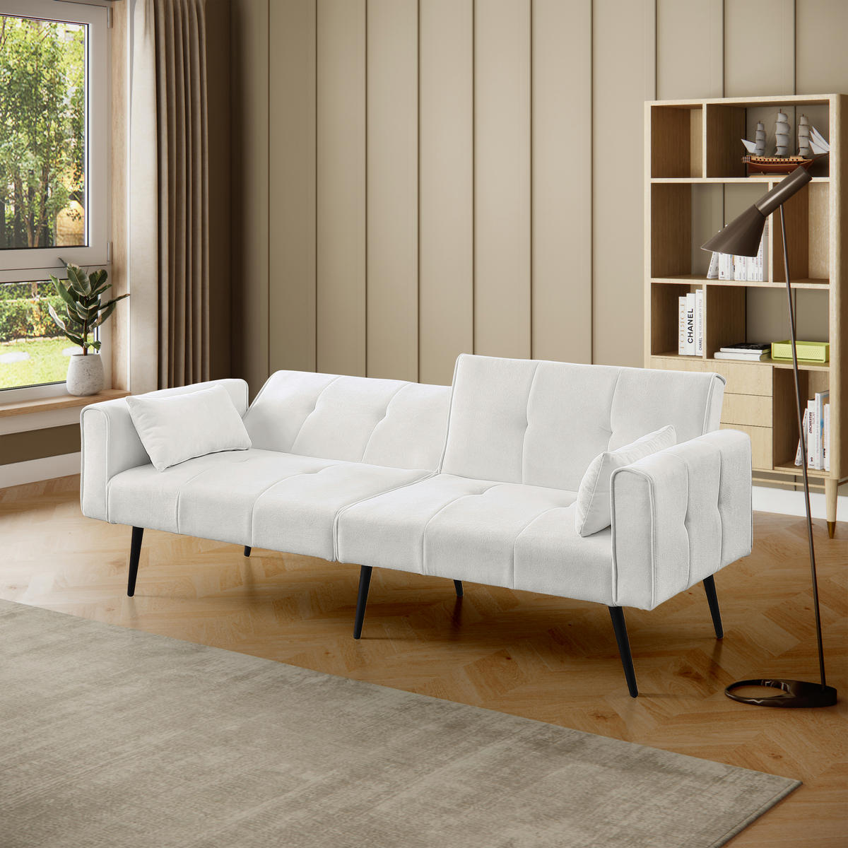SCHLAFSOFA 175/71/71 cm Beige Cord - Beige, Textil (175/71/71cm) - Oxeza