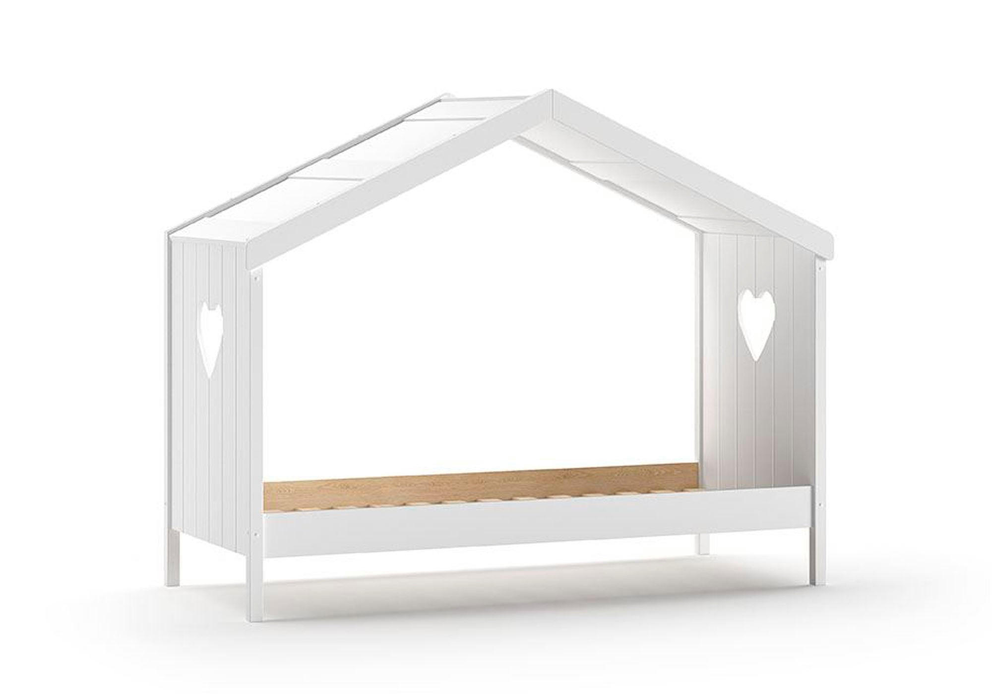 HAUSBETT Kamila 1 213x172x99 aus Massivholz+MDF in Weiß - Weiß, Holz (90/200cm) - 58aufmkessel