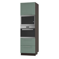 BACKOFEN-HOCHSCHRANK Kvantum D14/RU/2M/284 Mint Matt / Lava Matt 60 / 59 / 207cm - Dunkelgrau/Mintgrün, Holz/Holzwerkstoff (60/207/59cm) - Feldmann-Wohnen