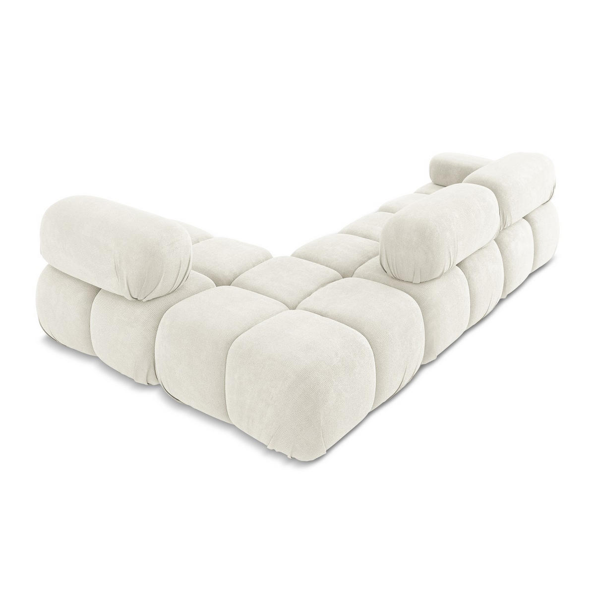 ECKSOFA Rechts Chenille Stoff Weiß - Pink/Schwarz, Kunststoff/Textil (285/190cm) - LaMiaSofa