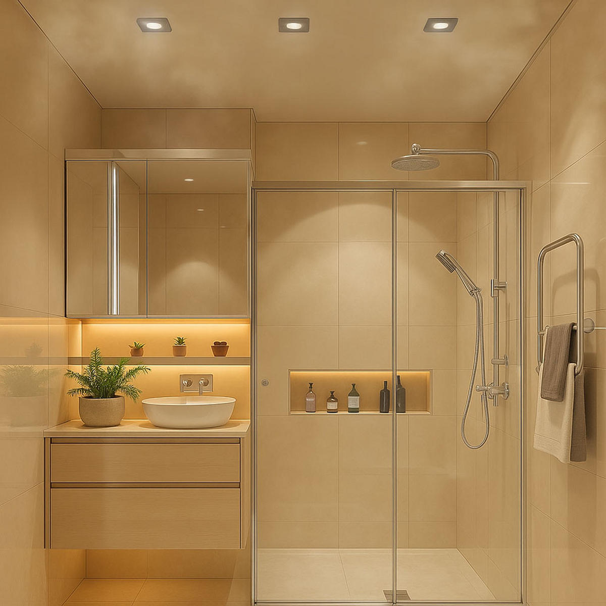 LED EINBAULEUCHTE Aluminium Silber - Silberfarben, Metall (8/8/3.5cm)