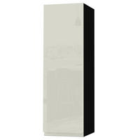 HÄNGESCHRANK Florence W4/30 Schwarz / RAL 1013 perlweiß HG 30 / 32,5 / 96cm - Türanschlag rechts - Weiß Hochglanz/Schwarz, Holz/Holzwerkstoff (30/96/32.5cm) - Feldmann-Wohnen