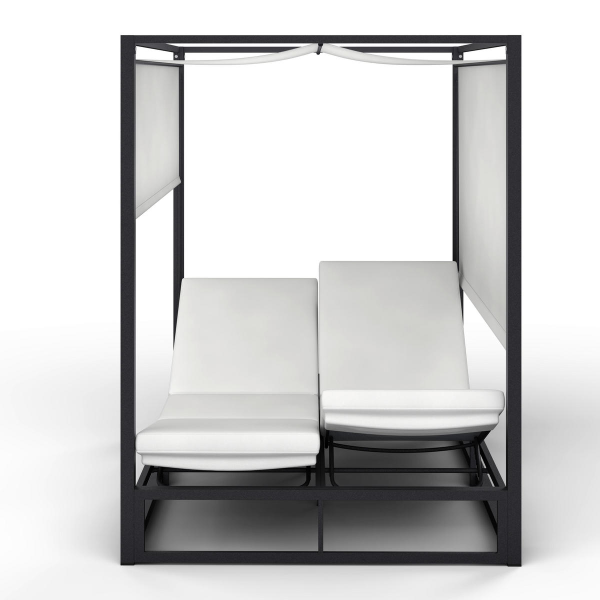 SONNENLIEGE Aviva Weiß Outdoorstoff/Metall - Weiß, Metall (1/196/200cm)