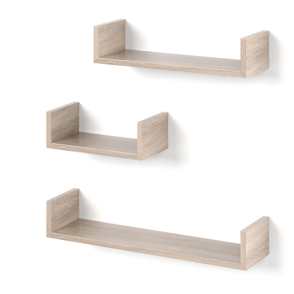 WANDREGAL Sonoma 60 x 10 cm 3er Set - Sonoma Eiche, Holzwerkstoff (60/10/15cm) - Vicco