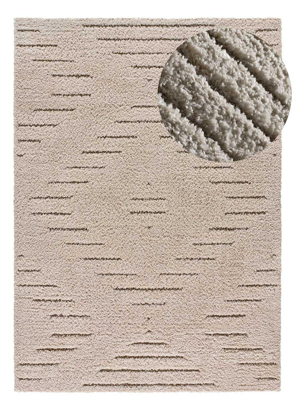HOCHFLORTEPPICH Creme Atesa 120/170 cm - Creme, Naturmaterialien/Textil (120/170cm) - Atticgo